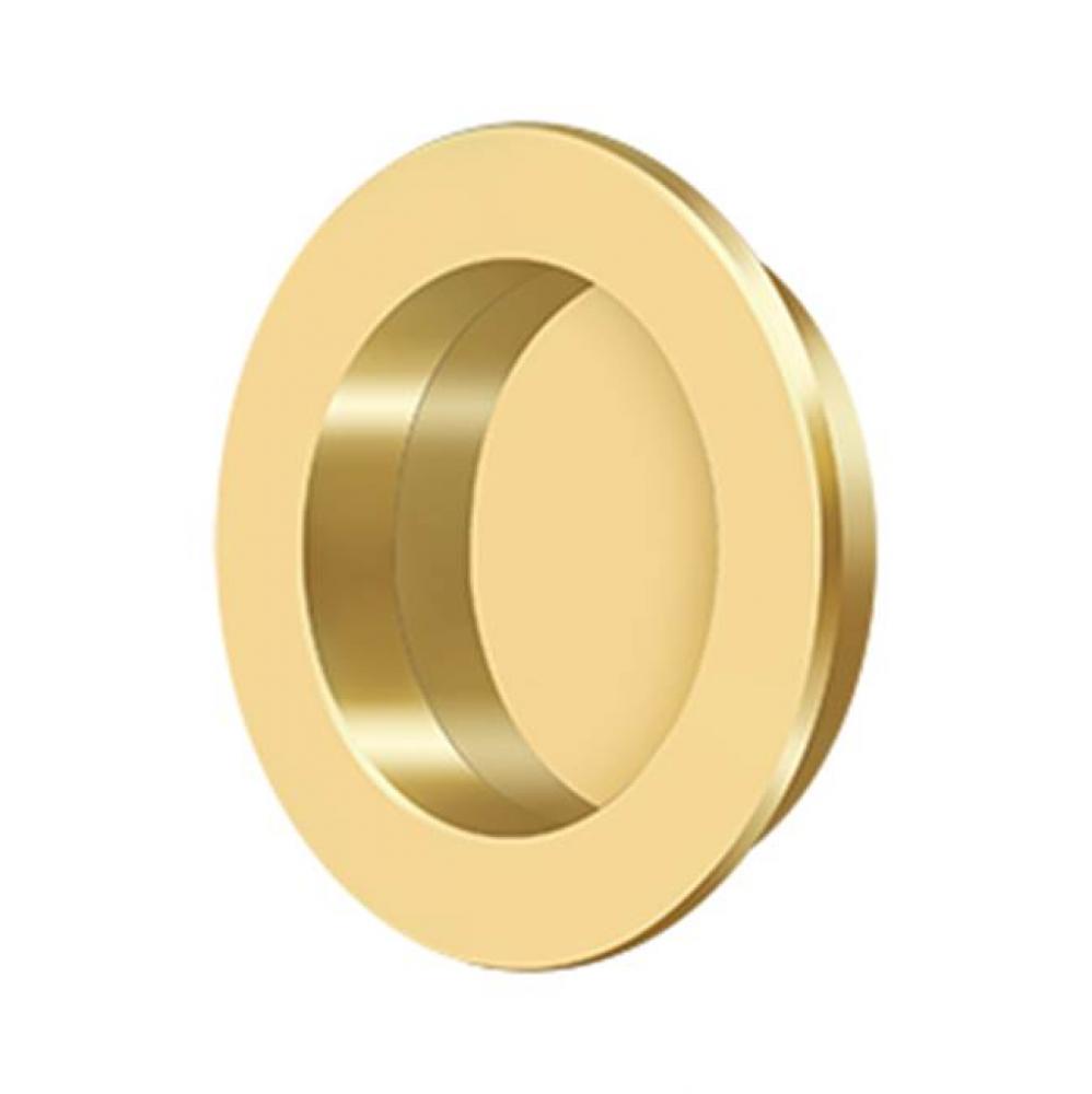 Flush Pull , Round, HD, 2-3/8&apos;&apos;, Solid Brass