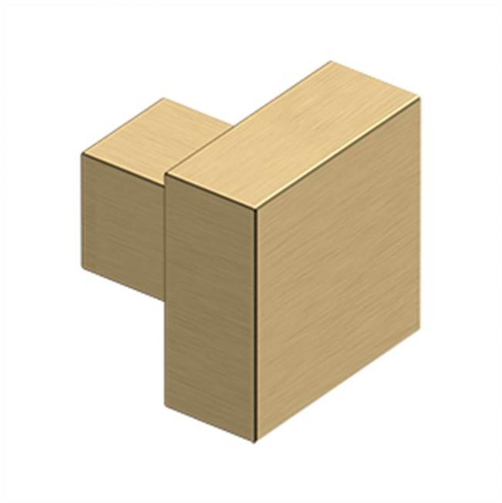 MODERN SQUARE KNOB, 1-1/4&apos;&apos; x 1-1/4&apos;&apos;, SOLID BRASS