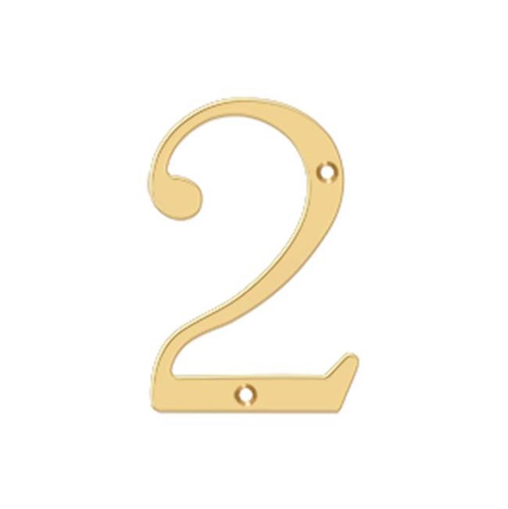 4&apos;&apos; Numbers, Solid Brass