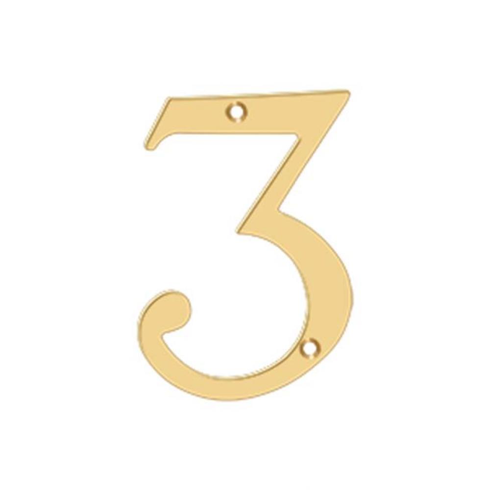 4&apos;&apos; Numbers, Solid Brass