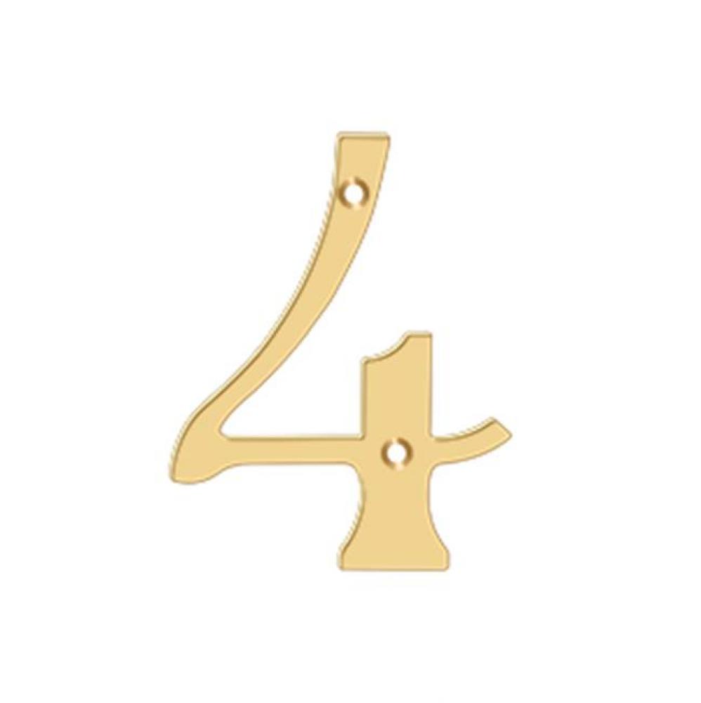 4&apos;&apos; Numbers, Solid Brass