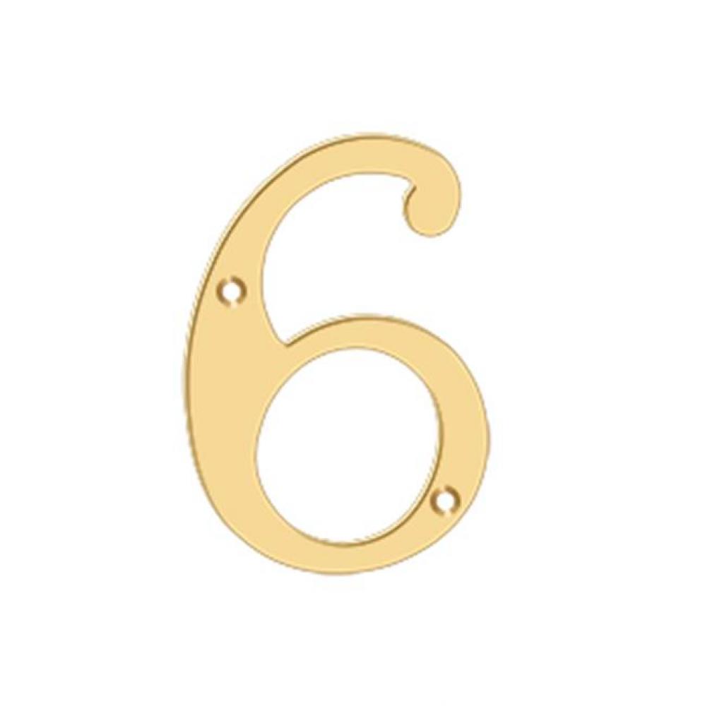 4&apos;&apos; Numbers, Solid Brass