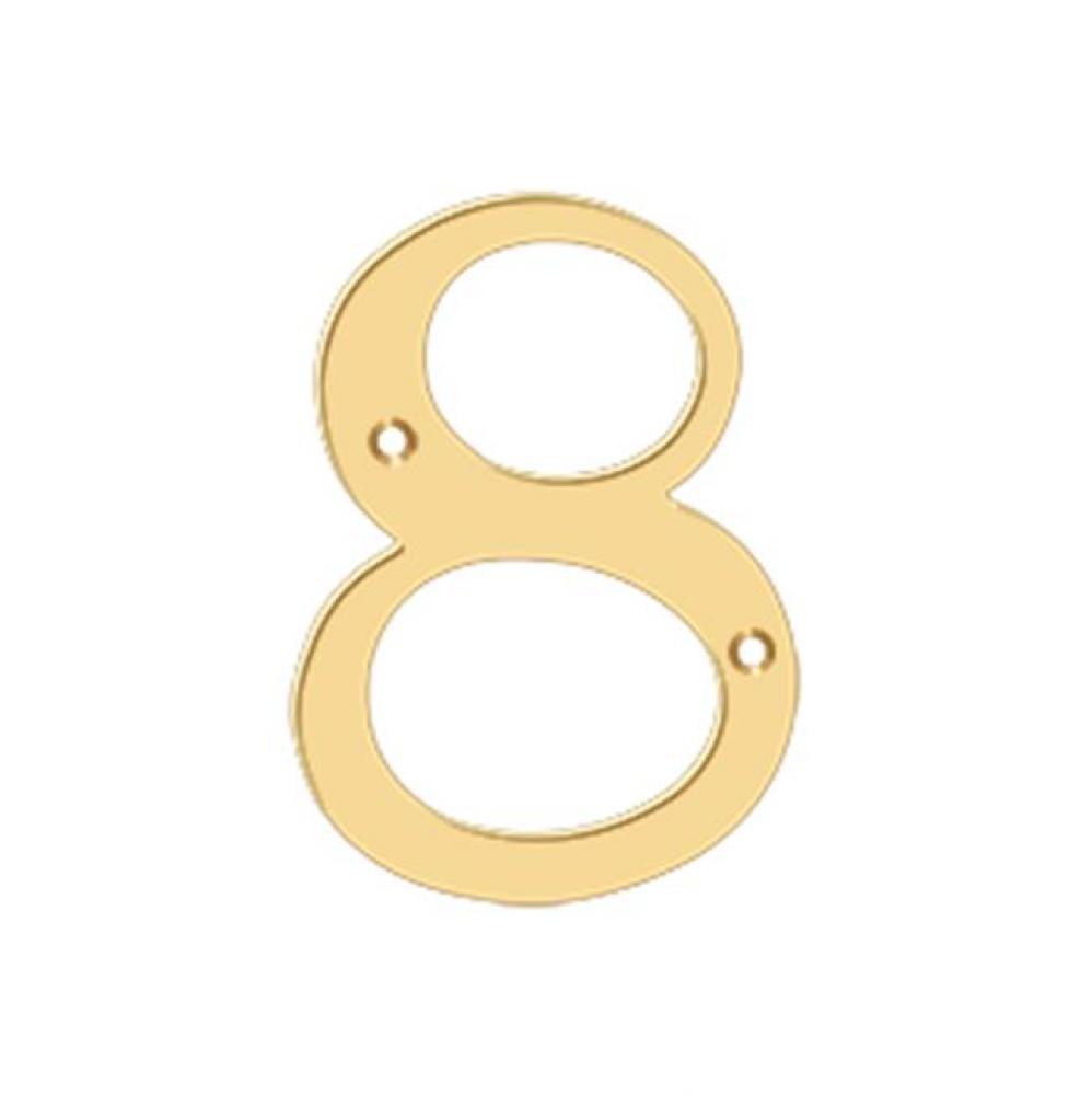 4&apos;&apos; Numbers, Solid Brass