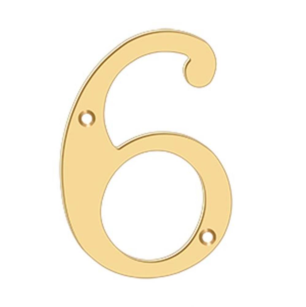 6&apos;&apos; Numbers, Solid Brass