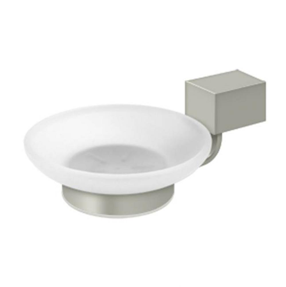 Soap Holder W/Glass Za Series, Satin Nickel