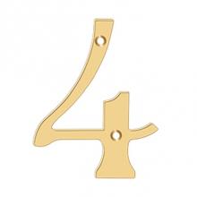 Deltana RN6-4 - 6'' Numbers, Solid Brass