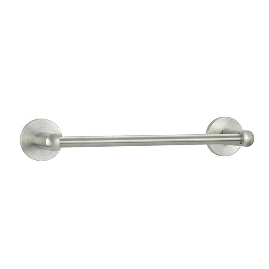 Stainless Steel Towel Bar, Disk Rosette, 12&apos;&apos;, SS