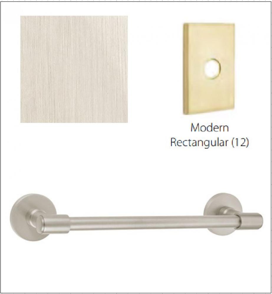 Transitional Brass Towel Bar, 18&#39;&#39;, Modern Rect Rosette,