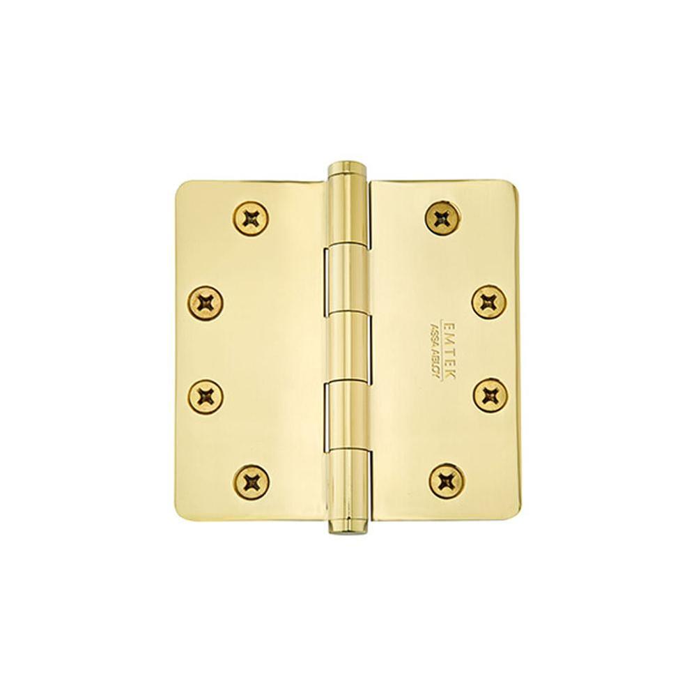 9600 Brass Hinge, HD, 1/4&apos;&apos;RdCr, 4x4&apos;&apos;, US10B