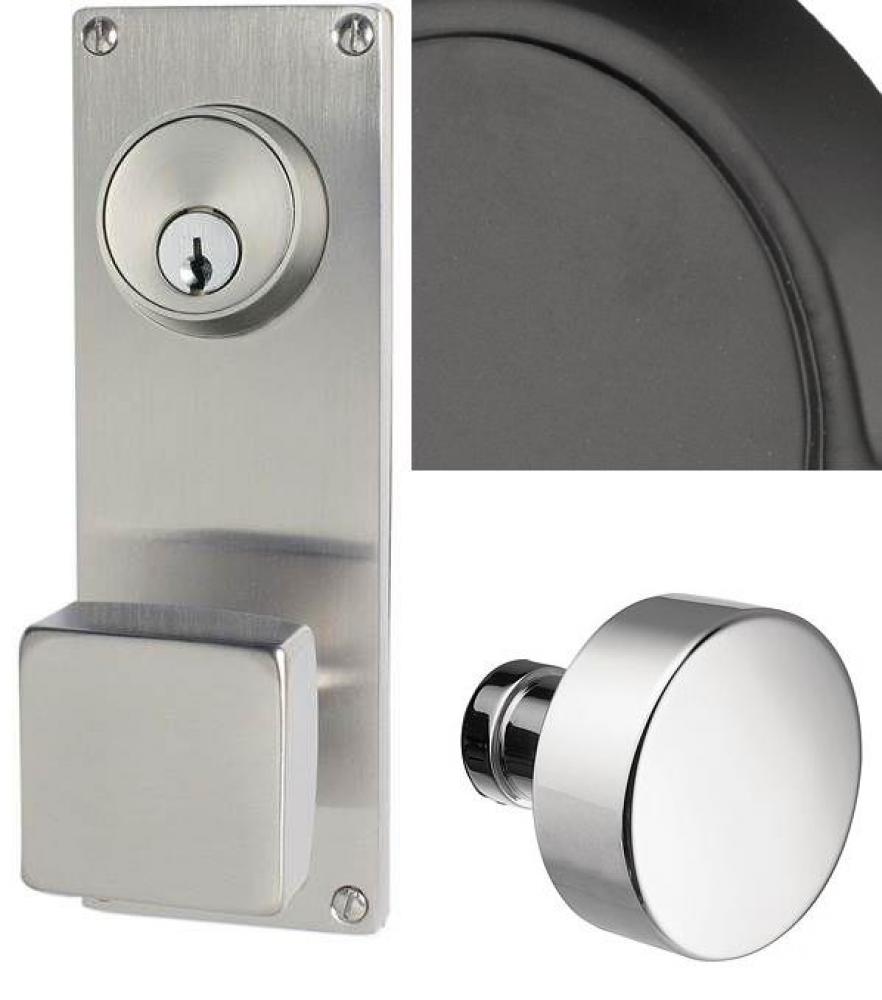 Passage Single Keyed, Sideplate Locksets Modern 3-5/8&#39;&#39; Center to Center Keyed, Round