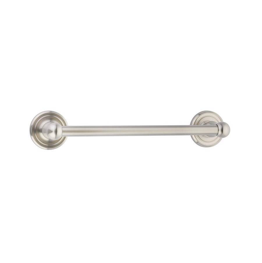 Brass Towel Bar, Rectangular Rosette, 12&apos;&apos;, US7