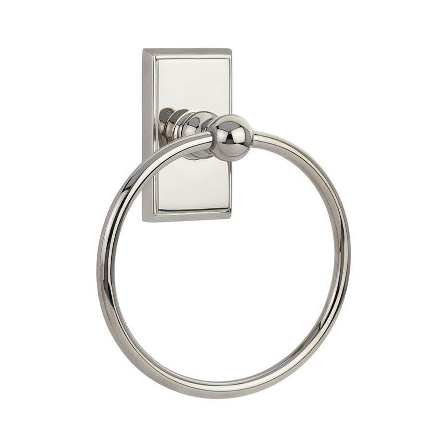 Brass Towel Ring, Oval Rosette, 6-7/8&apos;&apos;, US19