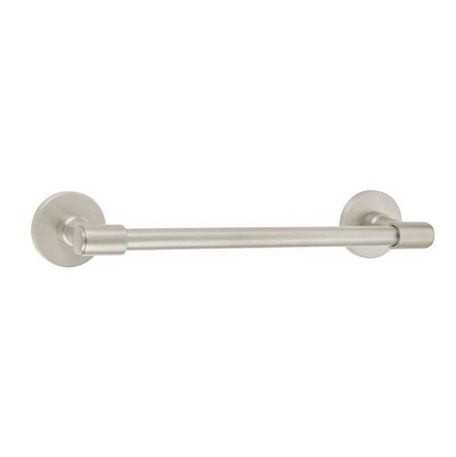 Transitional Brass Towel Bar, 18&apos;&apos;, Arts and Crafts Rect Rosette, US15