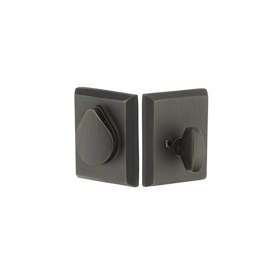 Deadbolt, Single, Rustic Modern Rectangular Bronze, TWB