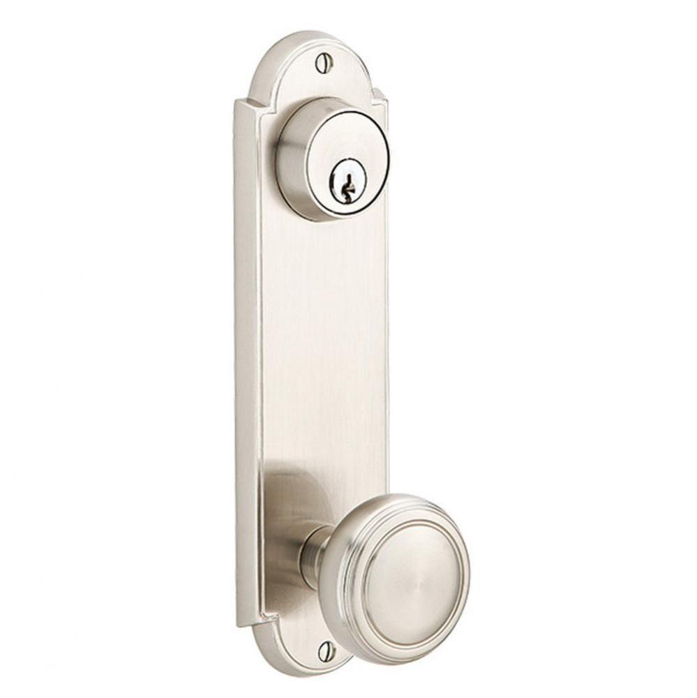 Passage Single Keyed, Sideplate Locksets Delaware 5-1/2, Diamond Crystal Knob, US3NL