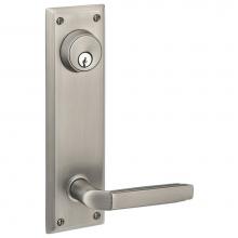 Emtek 8981SQUUS10B - Passage Double Keyed, Sideplate Locksets Quincy 5-1/2'' Center to Center Keyed, Square K