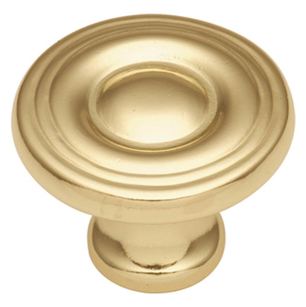 Conquest Collection Knob 1-3/16&apos;&apos; Diameter Polished Brass Finish