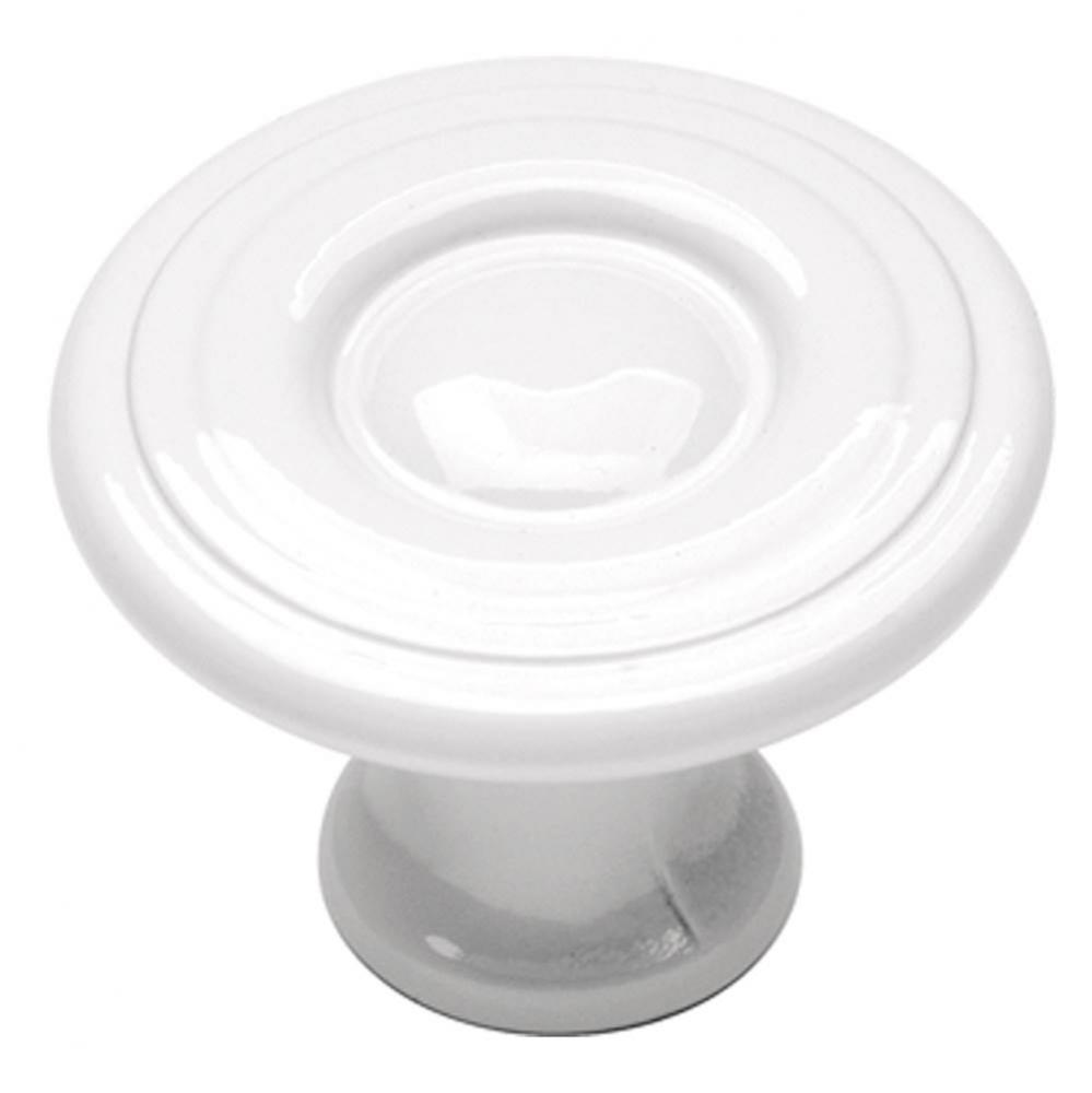 Conquest Collection Knob 1-3/16&apos;&apos; Diameter White Finish