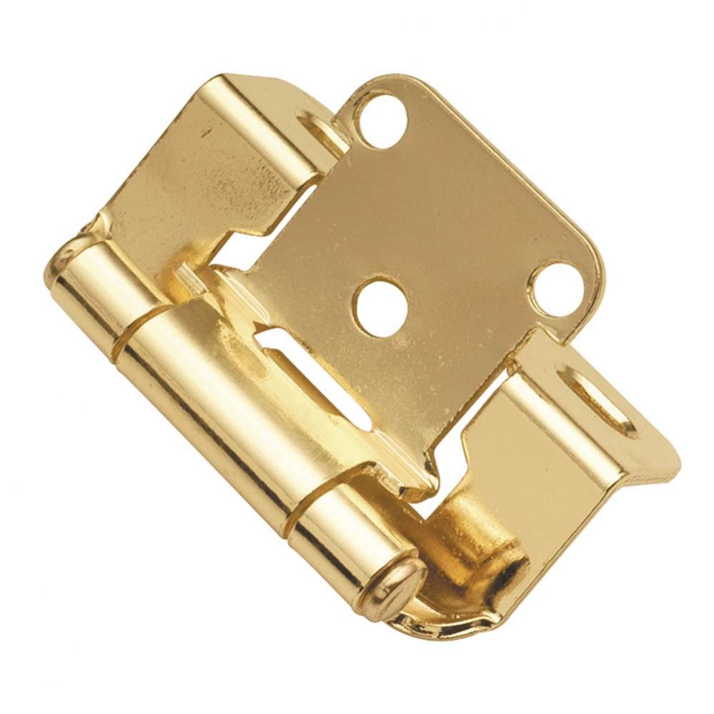 Self-Closing Semi-Concealed Collection Hinge Semi-Concealed Polished Brass Finish (2 Pack)