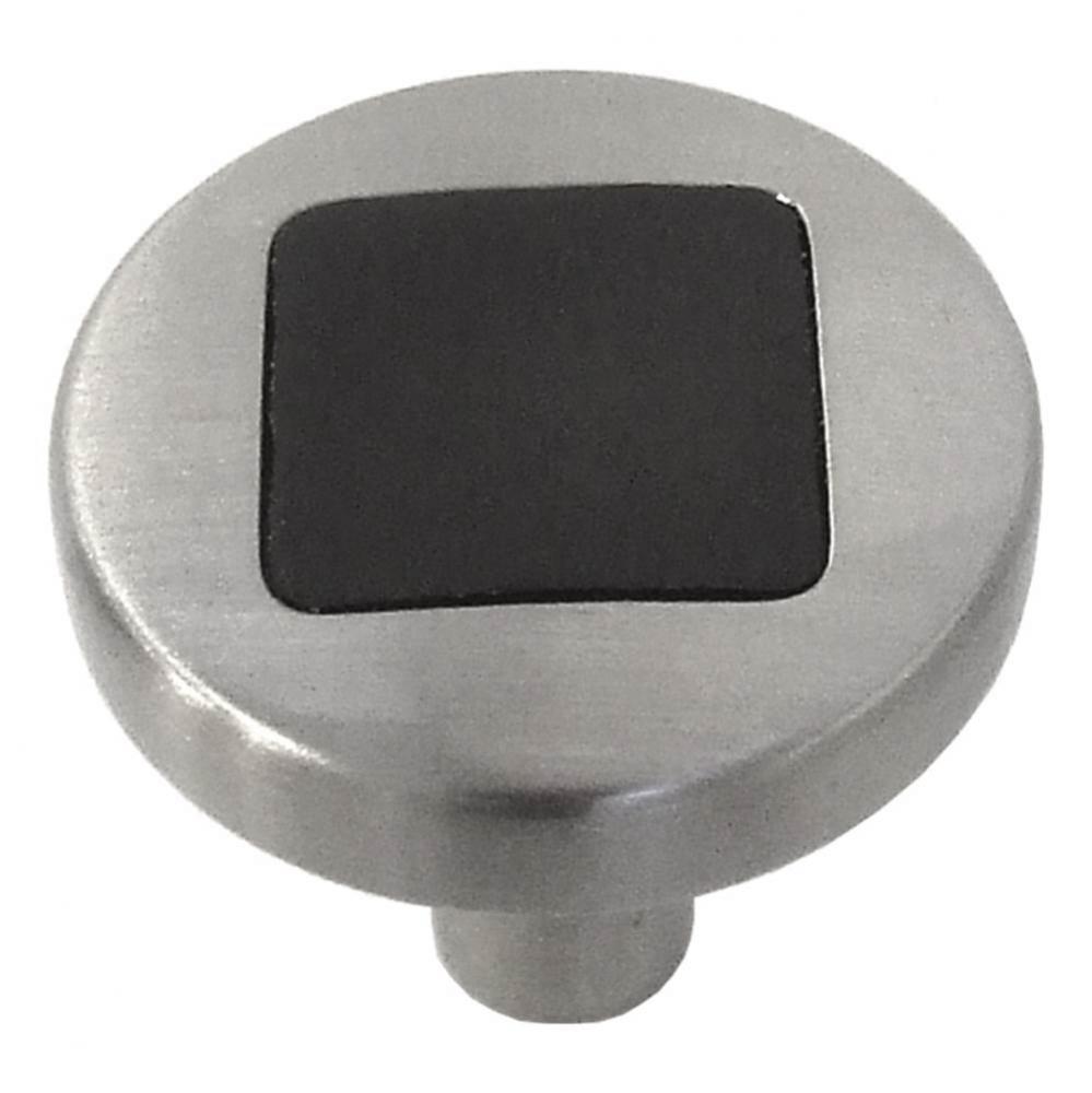 Loft Collection Knob 1&apos;&apos; Diameter Satin Nickel with Black Finish