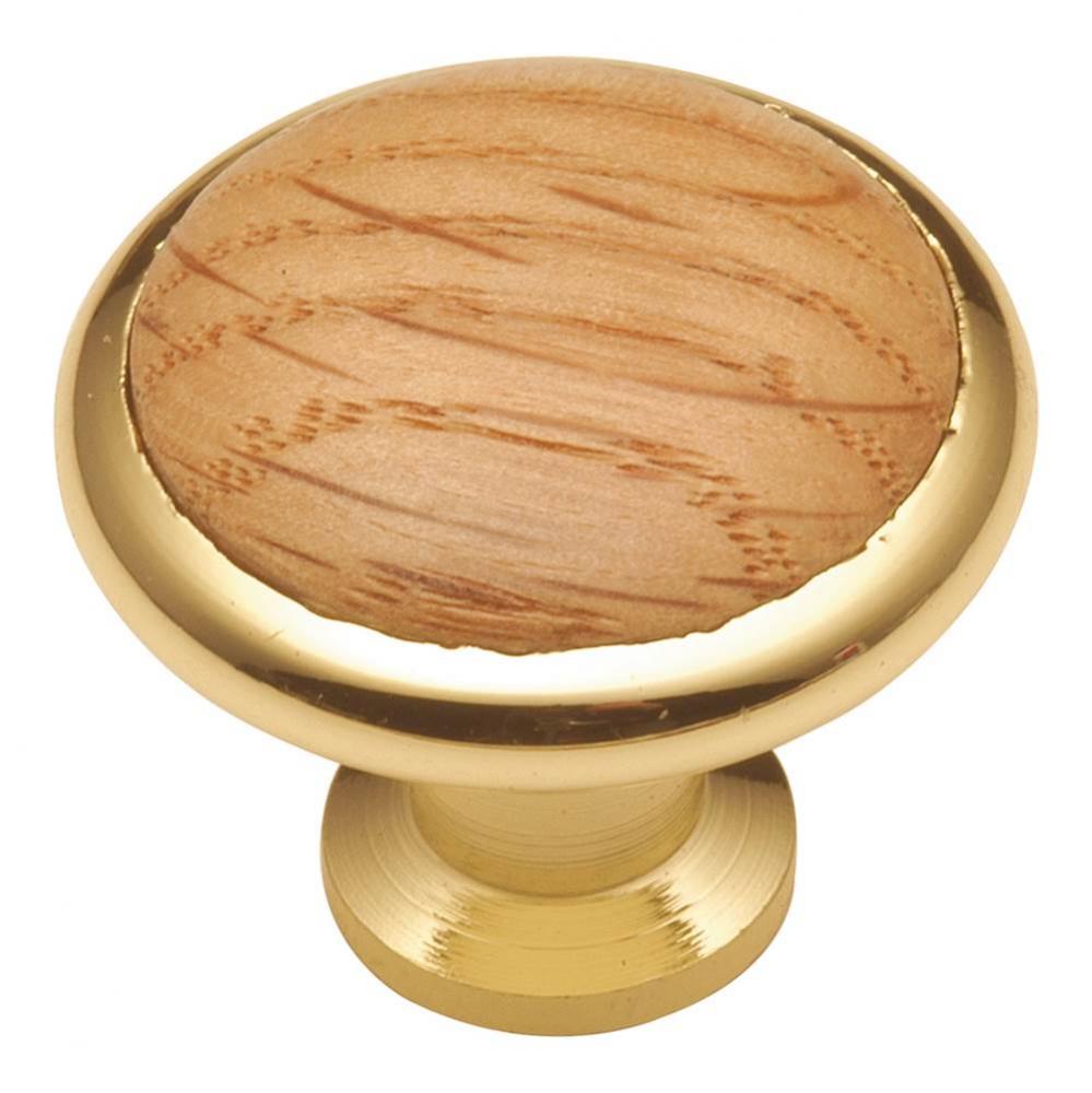 1-3/8 In. Wood grain Oak Cabinet Knob