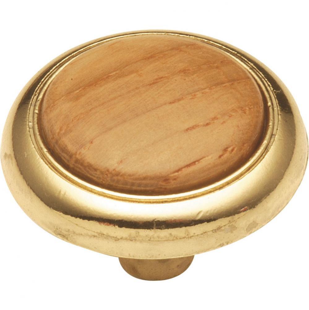 1-1/4 In. Wood grain Oak Cabinet Knob