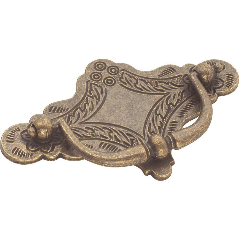 Palmetto Collection Backplate Pull 3&apos;&apos; Windover Antique Finish