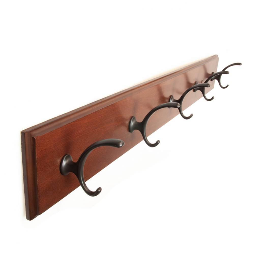 5 Coat and Hat Hook Rail 28 Inch Long