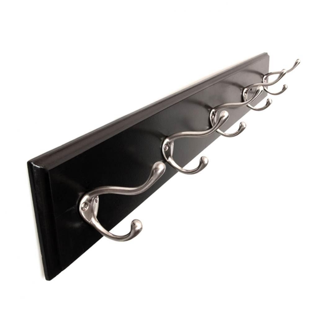 5 Coat and Hat Hook Rail 28 Inch Long