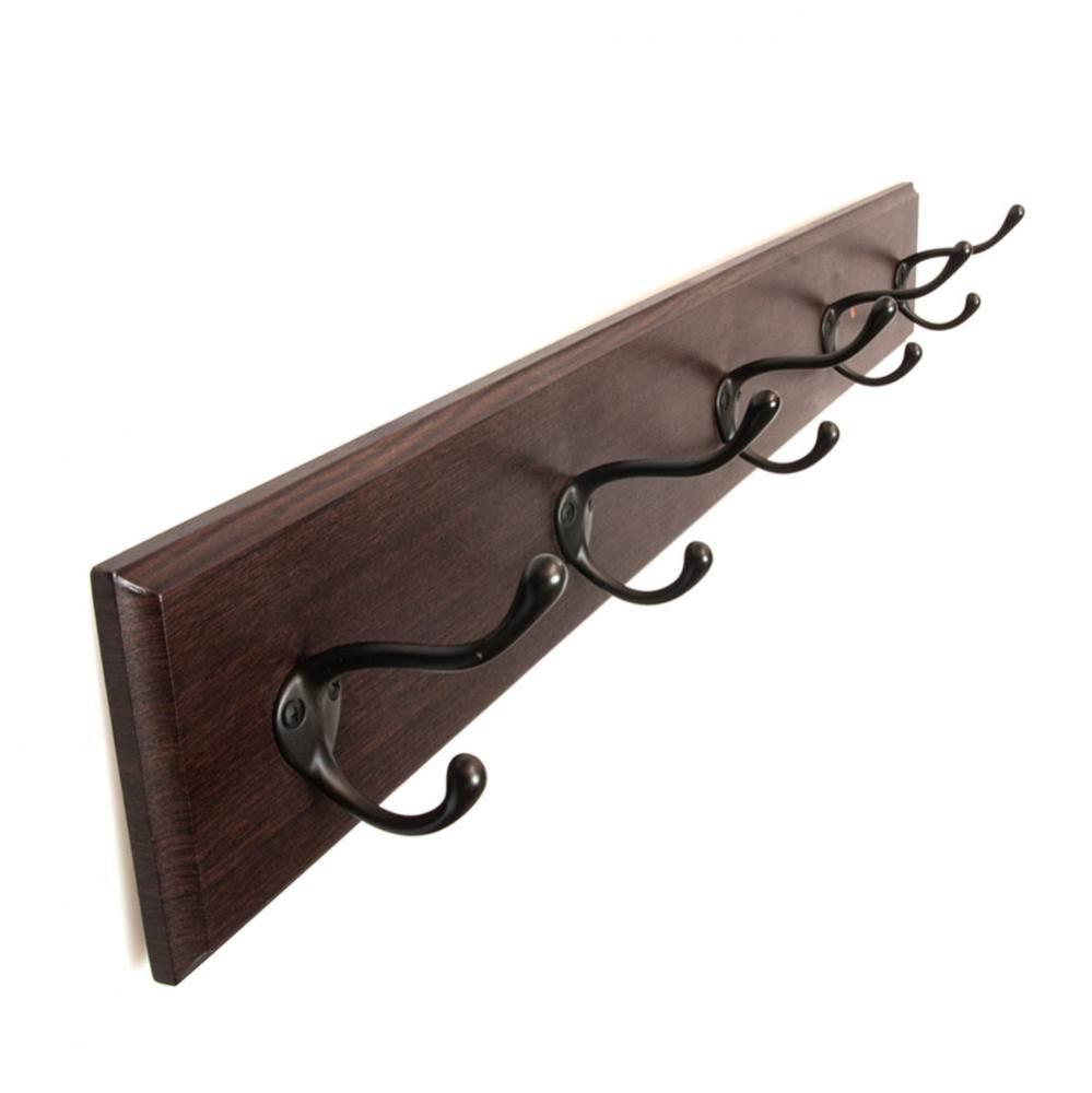 5 Coat and Hat Hook Rail 28 Inch Long