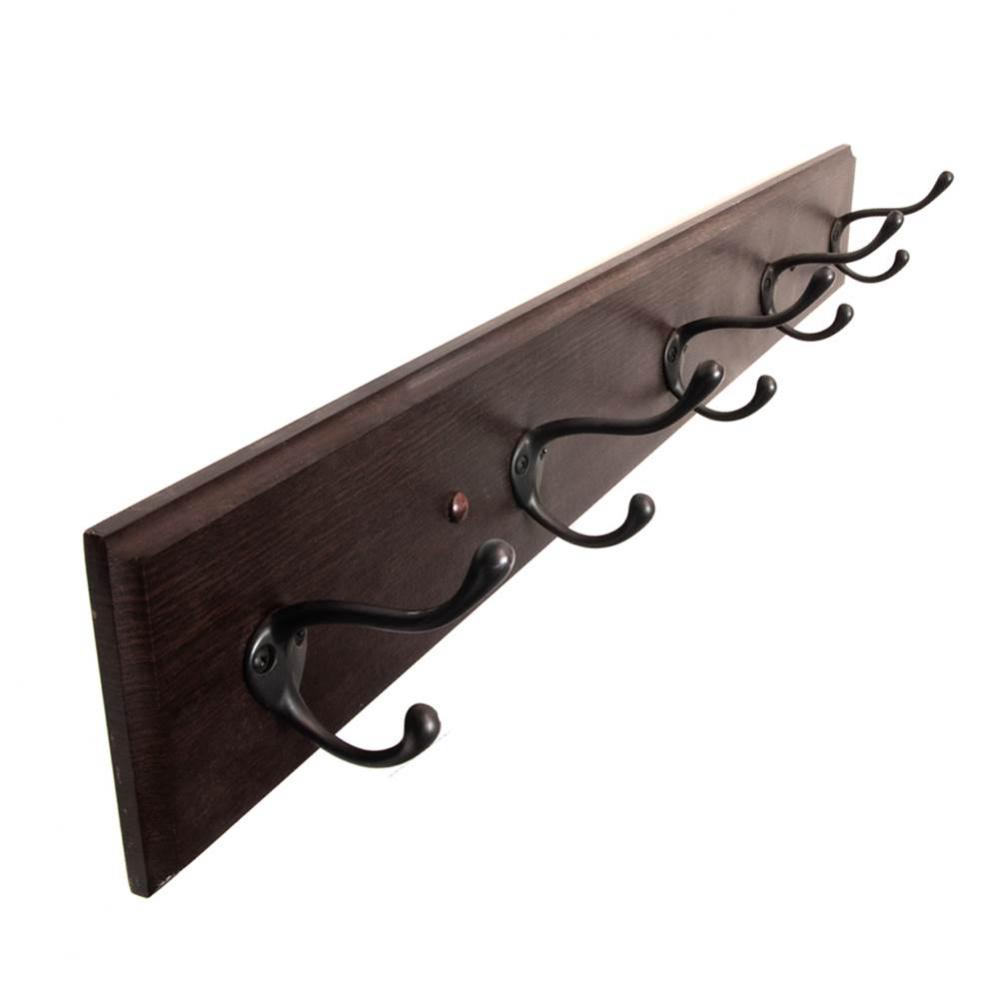 5 Coat and Hat Hook Rail 28 Inch Long