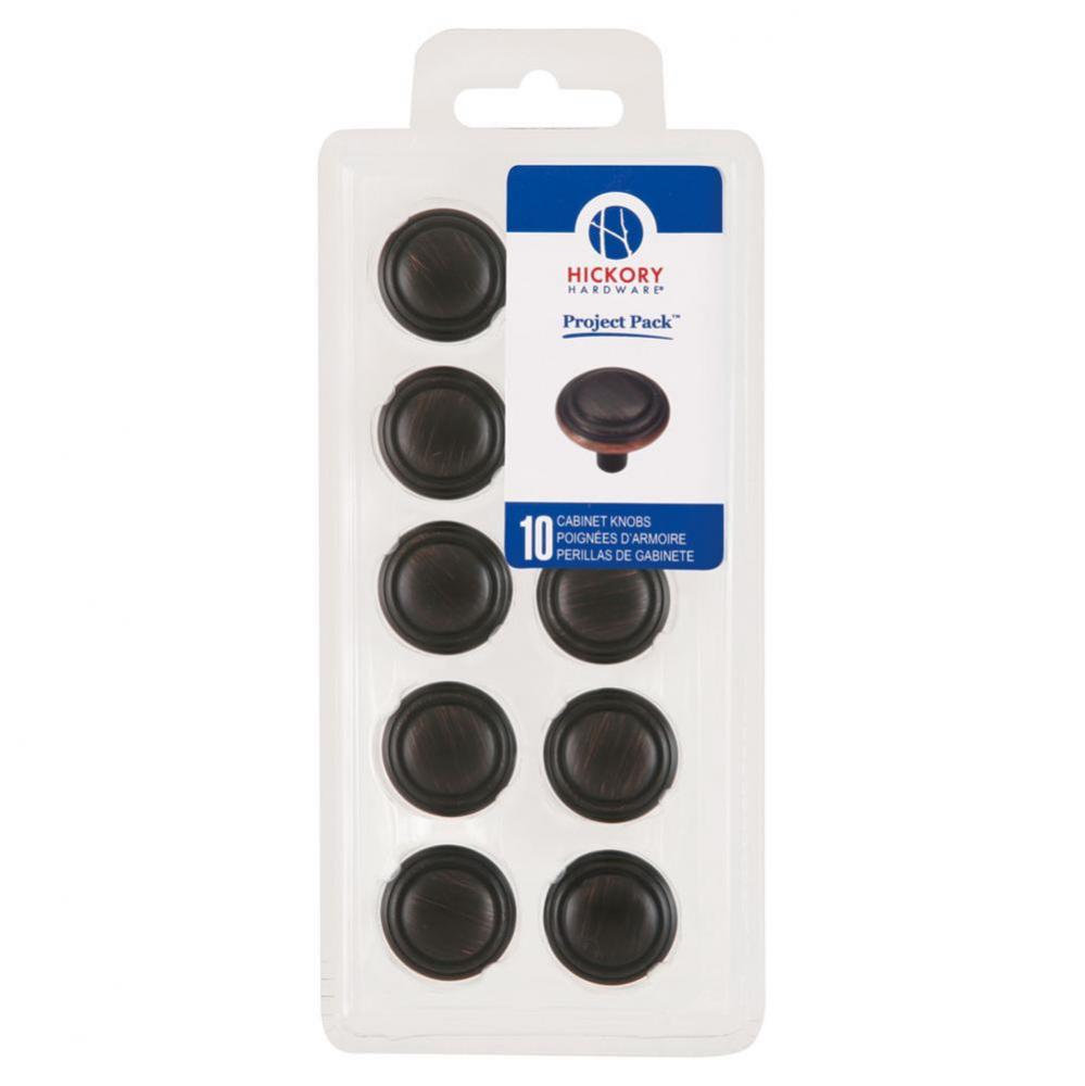 Project Pack Collection Knob 1-1/8&apos;&apos; Vintage Bronze Finish (10 Pack)