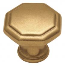 Hickory Hardware P14004-LB - Conquest Collection Knob 1-1/8'' Diameter Lustre Brass Finish