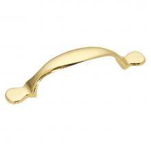 Hickory Hardware P14170-3 - Conquest Collection Pull 3'' C/C Polished Brass Finish