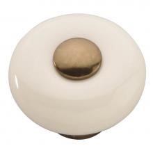 Hickory Hardware P222-VBZLAD - 1-1/4 In. Tranquility Veneti Bronze with Light Almond Cabinet Knob