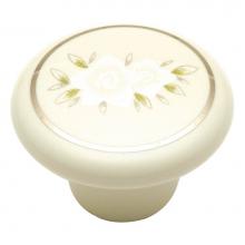 Hickory Hardware P29-WF - 1-1/2 In. English Cozy White Flower Cabinet Knob