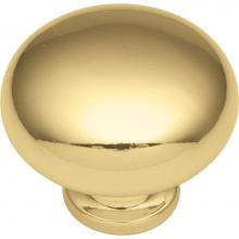 Hickory Hardware P771-3 - Williamsburg Collection Knob 1-1/4'' Diameter Polished Brass Finish