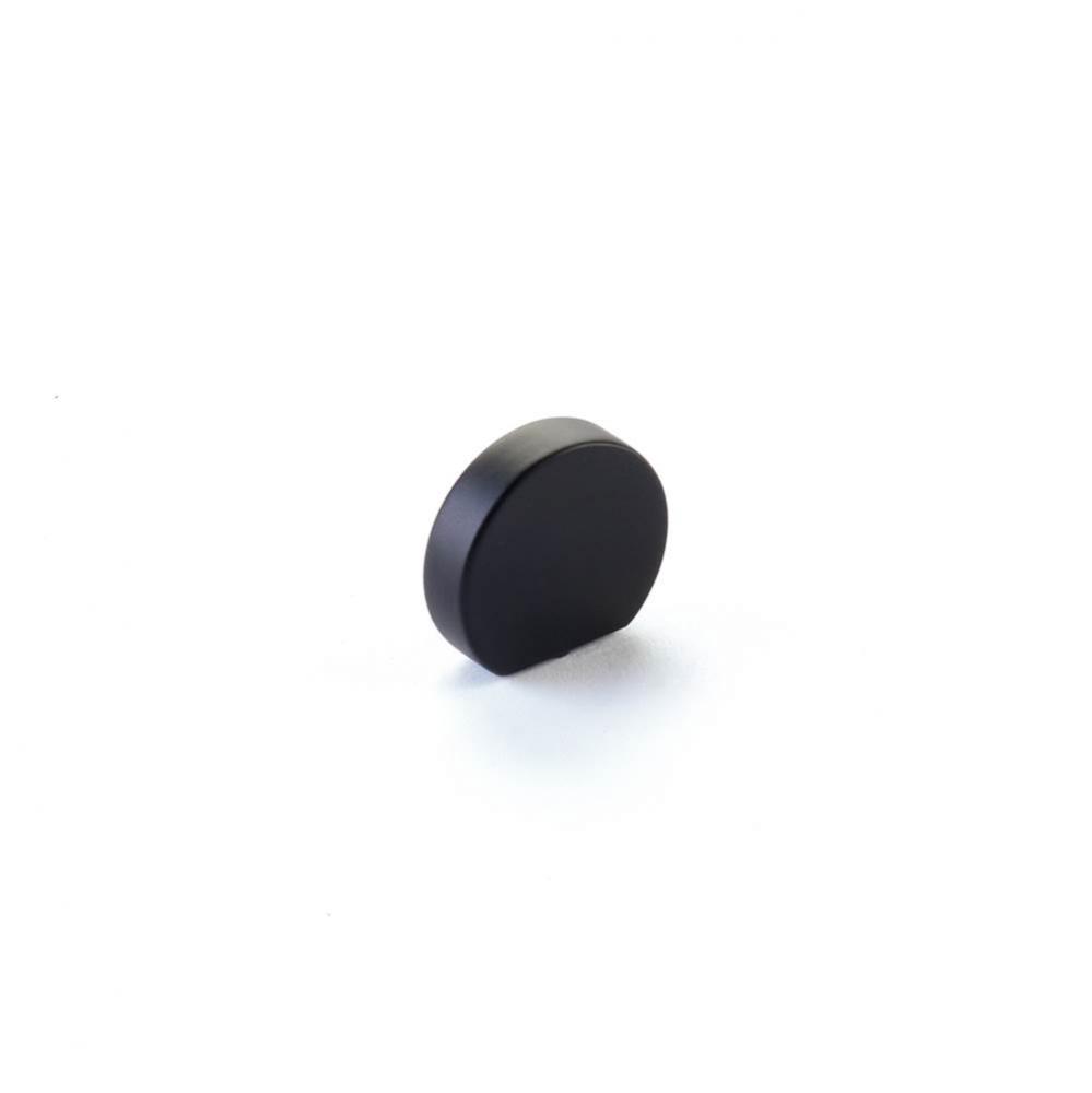 Knob, Modern Oval, Matte Black, 1&apos;&apos; Width, 7/8&apos;&apos; cc