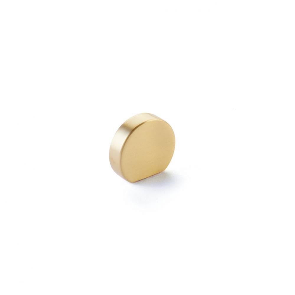 Knob, Modern Oval, Satin Brass, 1&apos;&apos; Width, 7/8&apos;&apos; cc