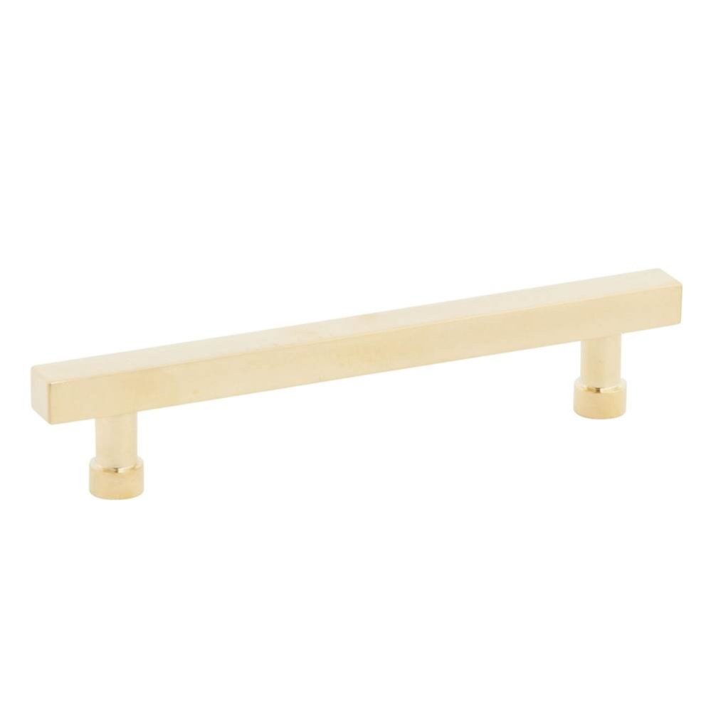 NOHO, Cabinet Pull, Square, 5&apos;&apos; cc, Unlacquered Brass