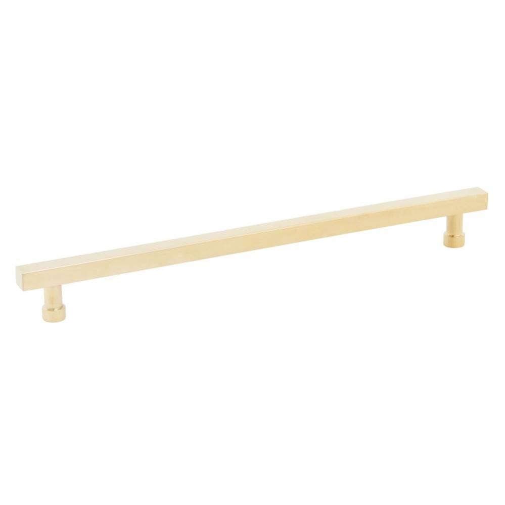 NOHO, Cabinet Pull, Square, 10&apos;&apos; cc, Unlacquered Brass