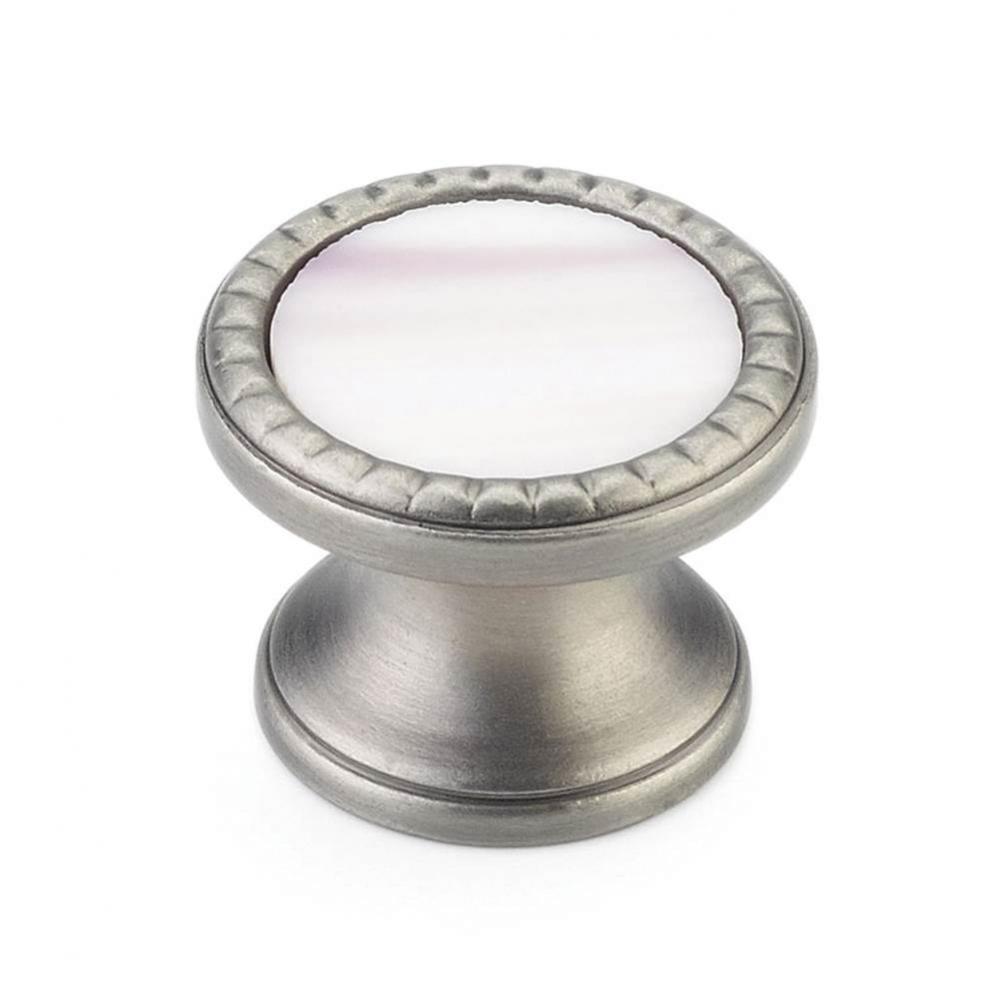 Knob, Round, Antique Nickel, Champagne Glass, 1-1/4&apos;&apos; dia