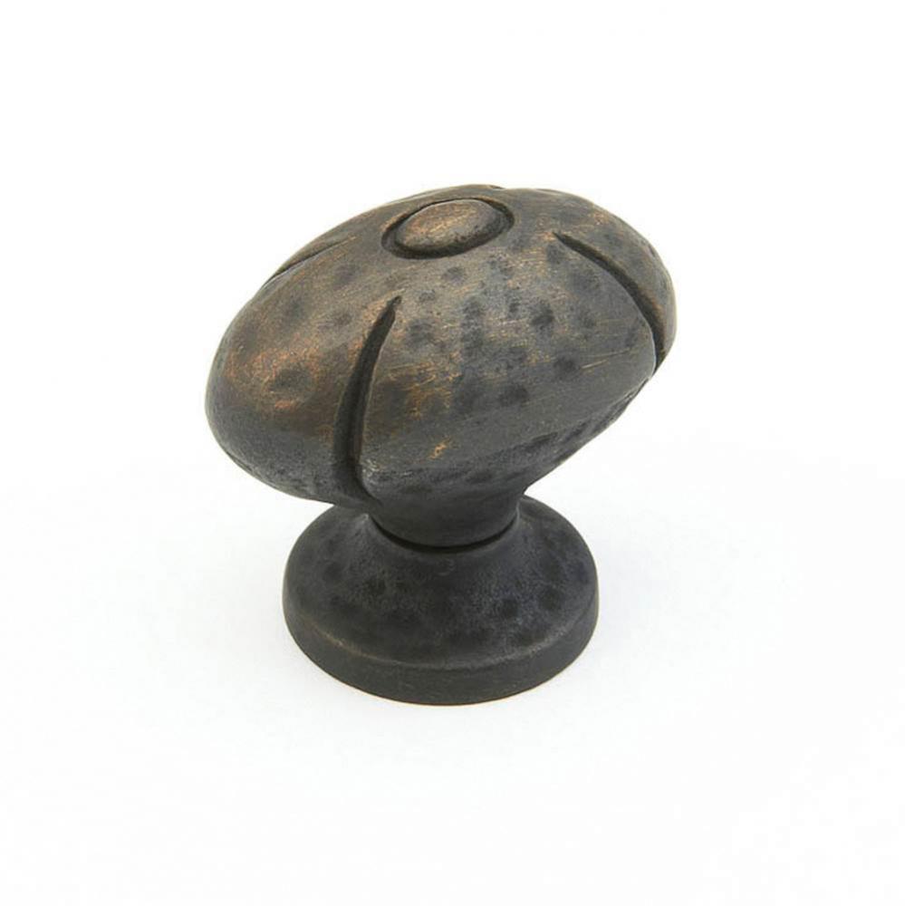 Knob, Oval, Ancient Bronze, 1-1/4&apos;&apos; dia