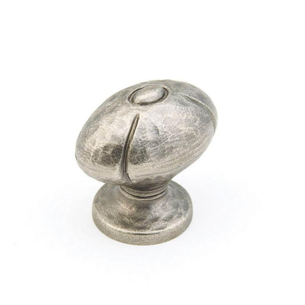 Knob, Oval, Vibra Nickel, 1-1/4&apos;&apos; dia