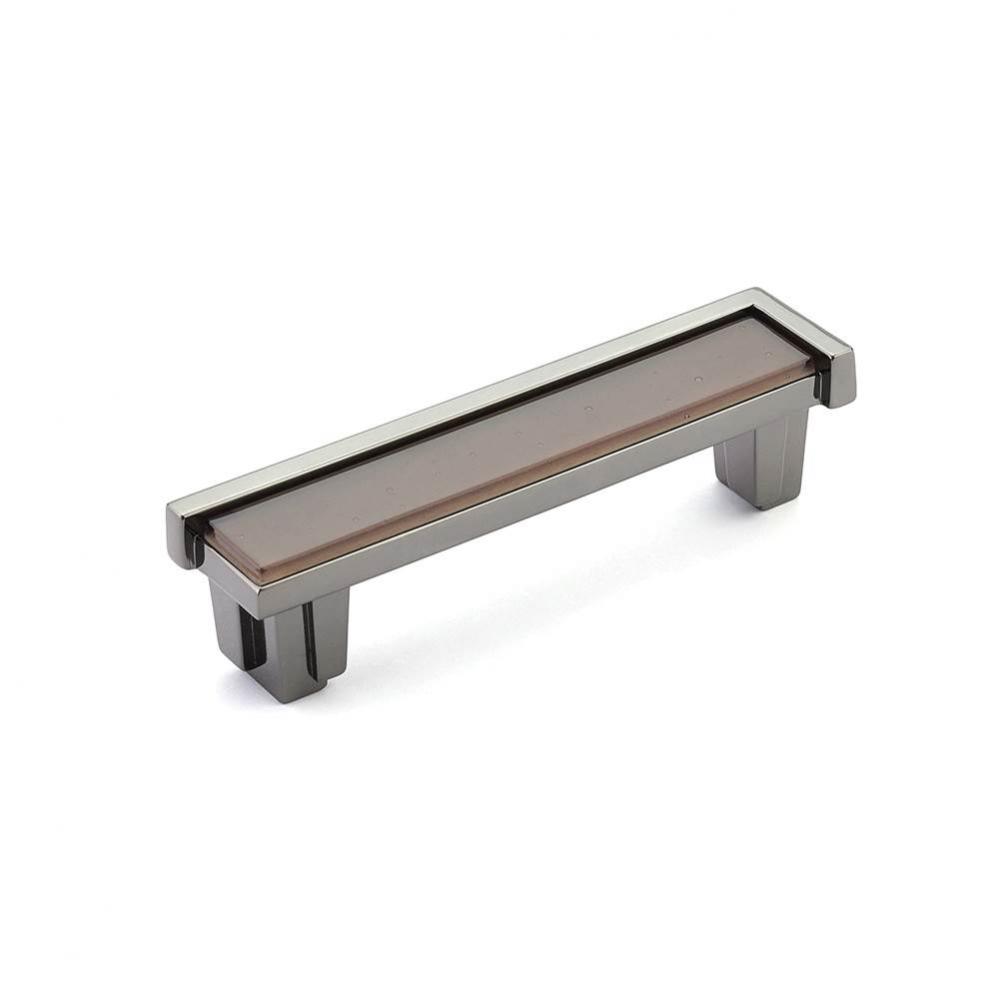 Pull, Black Nickel, Light Bronze Glass, 4&apos;&apos; cc