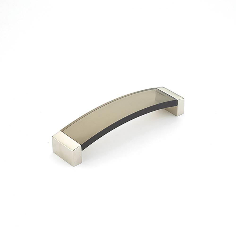 Pull, Arched, Satin Nickel, Smoke, 128 mm cc