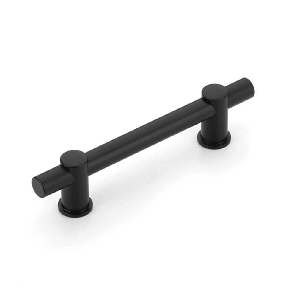 Fonce Bar Pull, 4&apos;&apos; cc with Matte Black bar and Satin Brass stems