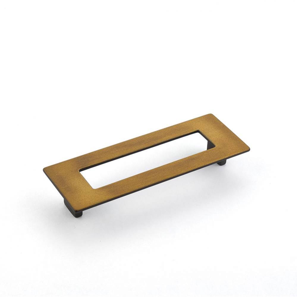 Pull, Rectangle, Burnished Bronze, 128 mm cc