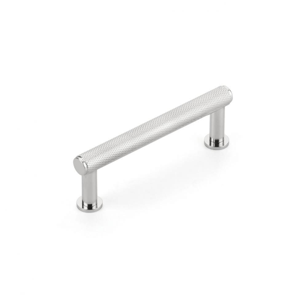 Pub House, Pull, Knurled, Polished Chrome, 3-1/2&apos;&apos; cc