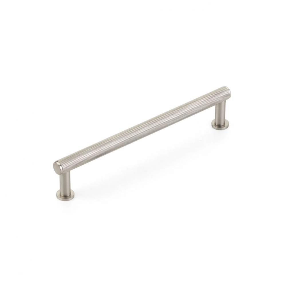 Pub House, Pull, Knurled, Brushed Nickel, 6&apos;&apos; cc